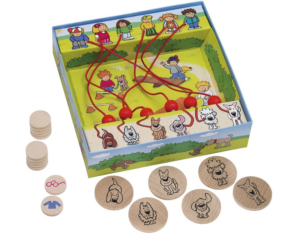 hout labyrint spel honden