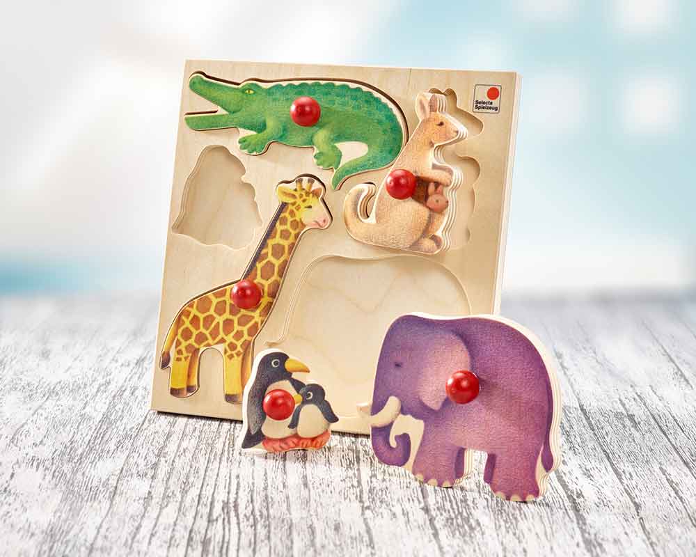 hout insteken puzzel baby dierentuin