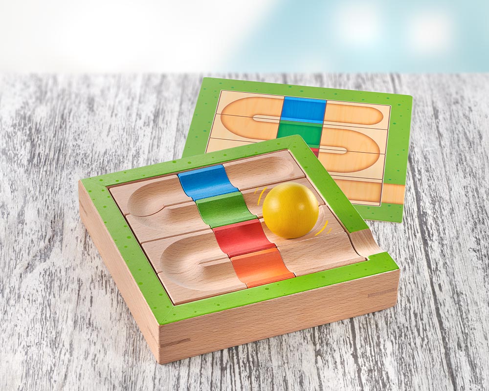 Labirinto houten ballenbaan houten speelgoed